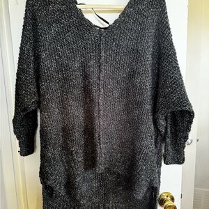 lovestitch Black Chunky V-Neck Knit Sweater